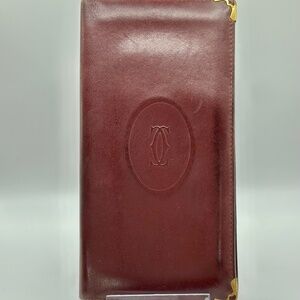Vintage Cartier Bifold Long Wallet Bordeaux